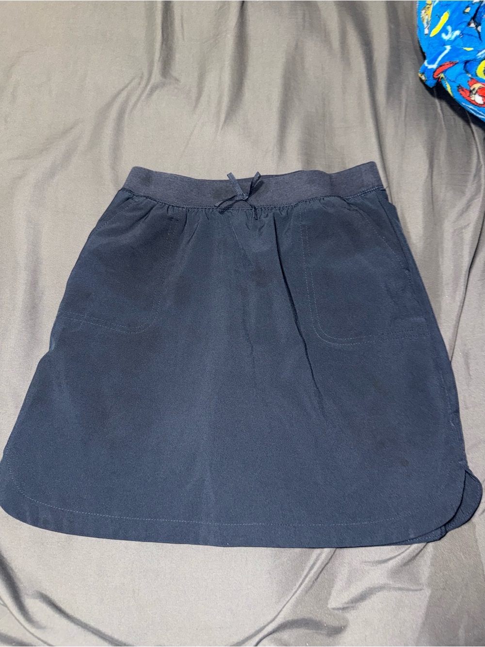 Nautica Navy A-Line Skirt with Elastic Waist and Pockets